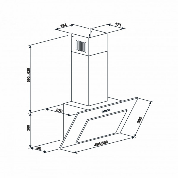 Фото - Витяжка декоративна ELEYUS VERTICAL 1000 60 WH