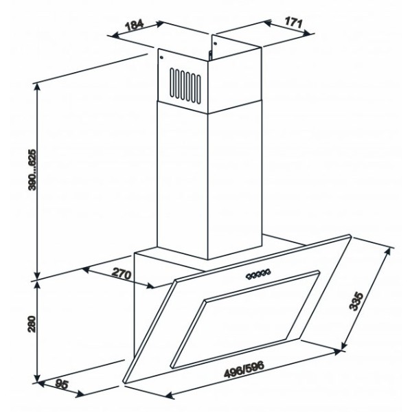 Фото - Вытяжка декоративная ELEYUS VERTICAL 1000 50 WH