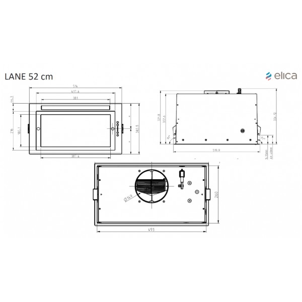 Фото - Вытяжка встраиваемая Elica LANE IX/A/52