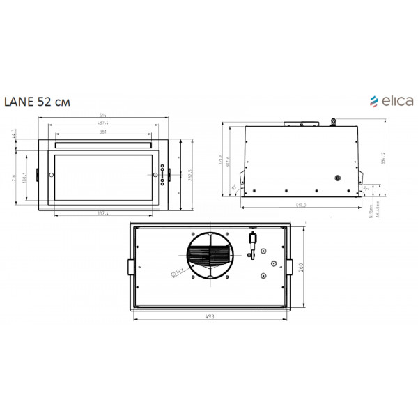 Фото - Витяжка вбудована Elica LANE WH/A/52