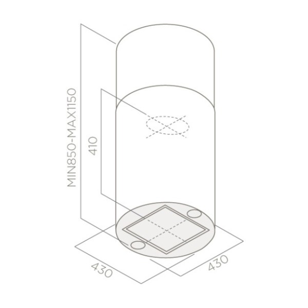 Фото - Вытяжка декоративная Elica TUBE PRO ISLAND BL MAT/A/43