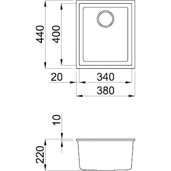 Фото - Мойка кухонная Elleci Q 100 Under Top Bianco Antico 62
