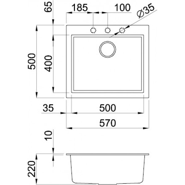 Фото - Мойка кухонная Elleci Q 105 On Top Nero 40