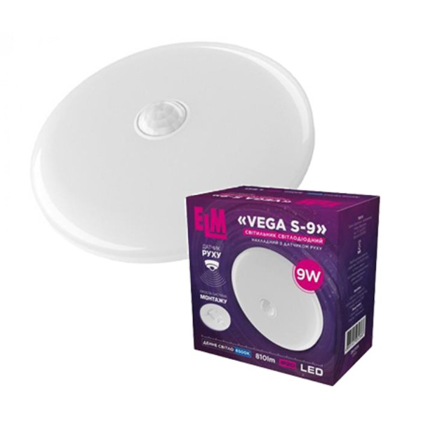Фото - Світлодіодний світильник ELM VEGA S 9W 6500К IP20 (26-0124)