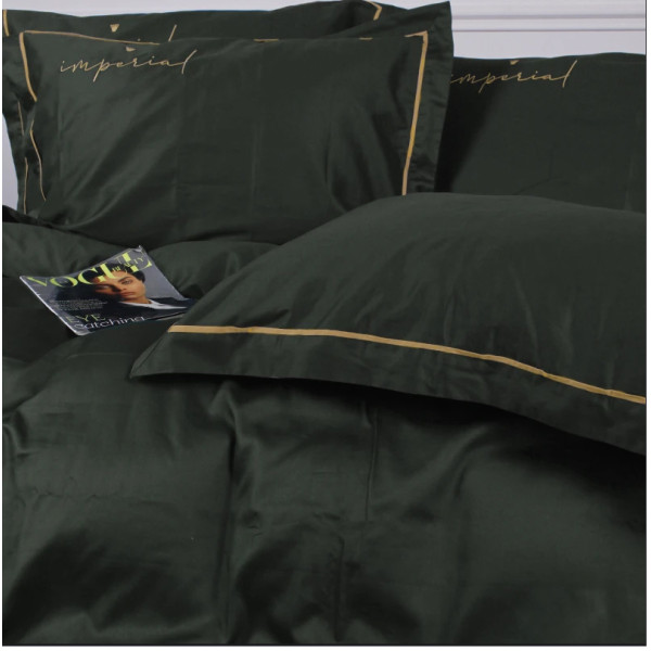 Фото - Простынь двуспальная MirSon Imperial Satin Emerald 180х190 см (2200008581176)