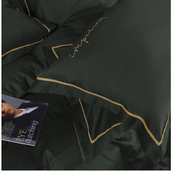 Фото - Простынь двуспальная MirSon Imperial Satin Emerald 180х190 см (2200008581176)