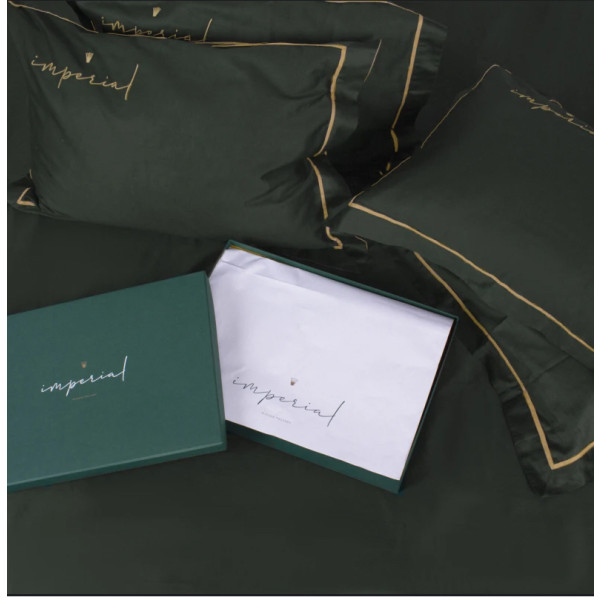 Фото - Простирадло двоспальне MirSon Imperial Satin Emerald  180х200 см (2200008581183)