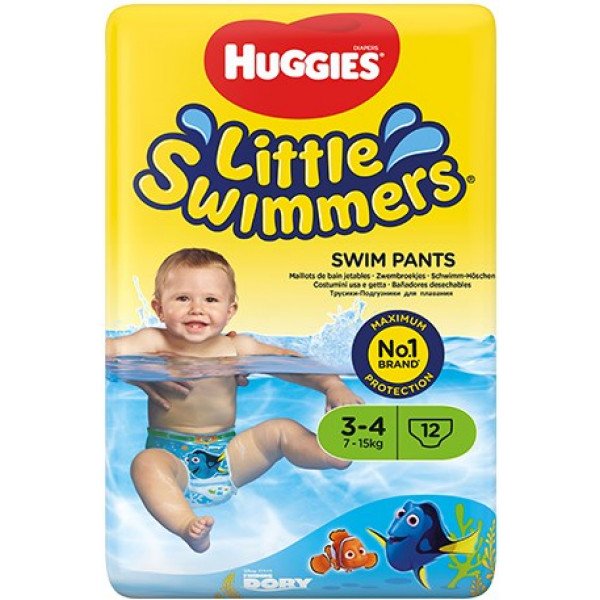 Фото - Одноразові підгузники-трусики для плавання Huggies Little Swimmers 3-4 (7-15 кг), 12 шт. (36000183399)