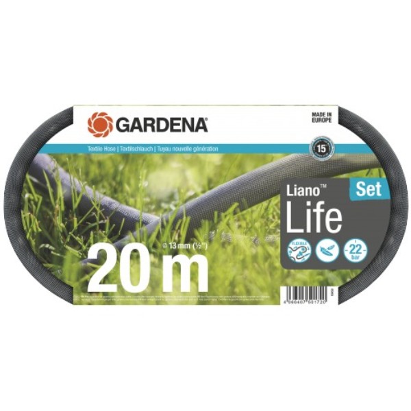 Фото - Шланг поливочный Gardena Liano Life Set 13 мм (1/2'') 20 м (18450-20.000.00)