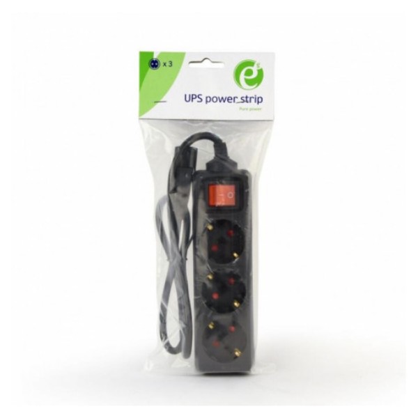 Фото - Уцінка - Мережевий фільтр EnerGenie 3 роз. 0.6 м (EG-PSU3-01) #