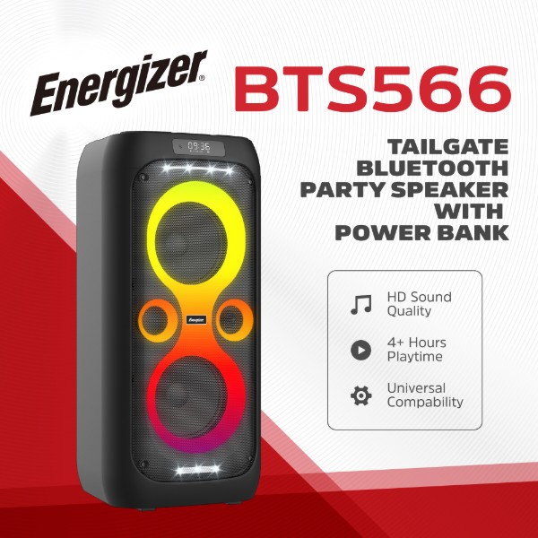 Фото - Портативна акустика Energizer 50Вт Bluetooth Black (BTS566)