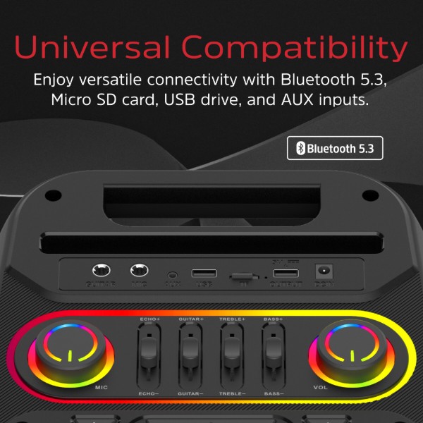 Фото - Портативна акустика Energizer 50Вт Bluetooth Black (BTS566)
