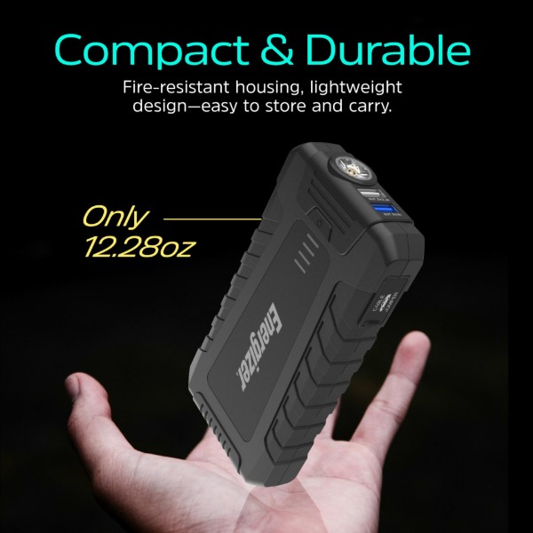 Фото - Пускозарядний пристрій Energizer Jump Starter 8000mAh, 1200А, 2xUSB-A, USB-C, ліхтар (JE8000)