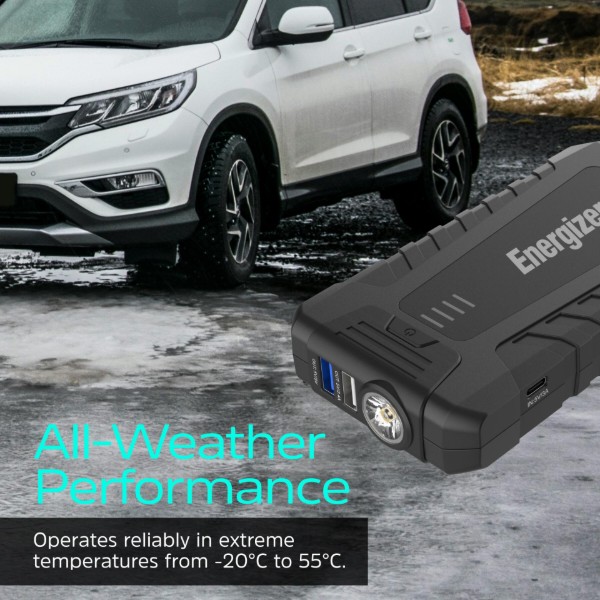 Фото - Пускозарядний пристрій Energizer Jump Starter 8000mAh, 1200А, 2xUSB-A, USB-C, ліхтар (JE8000)