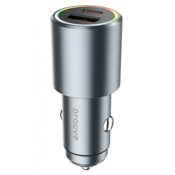 Фото - Автомобильное зарядное устройство Proove Double Energy Plus 53W (USB + Type-C) Metal Gray