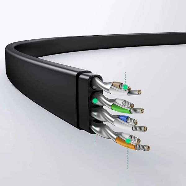 Фото - Кабель патч-корд UGREEN NW102 Cat 6 U/UTP Lan Flat Cable 15m Black (50180)