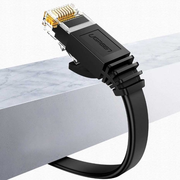 Фото - Кабель патч-корд UGREEN NW102 Cat 6 U/UTP Lan Flat Cable 15m Black (50180)