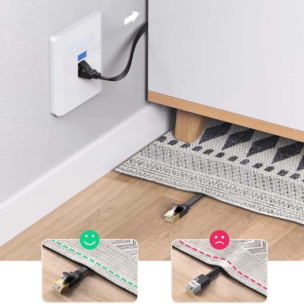 Фото - Кабель патч-корд UGREEN NW102 Cat 6 U/UTP Lan Flat Cable 15m Black (50180)