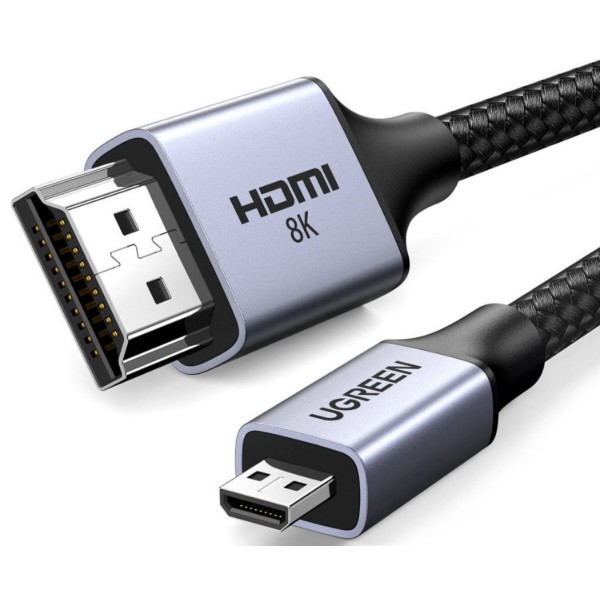 Фото - Кабель HDMI UGREEN HD164 Micro-HDMI Male to HDMI 2.1 Male 2m Black (15517)