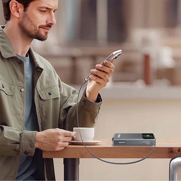 Фото - Батарея мобільна Dudao 20000mAh K31 Pro 45W PD,QC USB-A,USB-C In/Out,with built-in USB-C/Lightning cables Gray (6977196682010)
