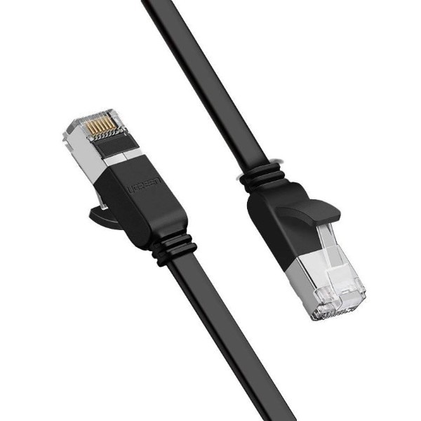Фото - Кабель патч-корд UGREEN NW101 Cat 6 U/UTP Pure Copper Ethernet Flat Cable 0.5m Black (50183)