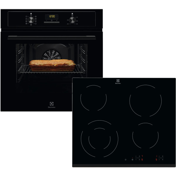 Фото - Комплект техники Electrolux Духовой шкаф + Варочная панель Electrolux EOF3H50BK + EHF6241FOK