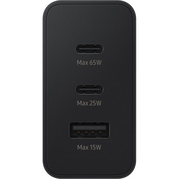 Фото - Сетевое зарядное устройство Samsung Trio 65W 2 Type-C+USB Black (EP-T6530NBEGEU)