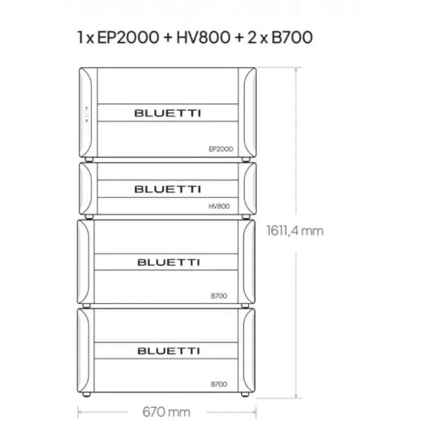 Фото - Система зберігання енергії Bluetti EP2000+2xB700 (3ф, 20 кВт, 102,4B, 144 Аг, LiFePO4)