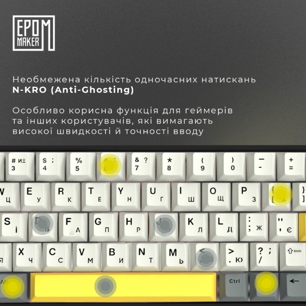 Фото - Клавіатура бездротова ігрова EPOMAKER EP64 Mulan Switch Hot-Swap RGB Black (EP64-B-M)