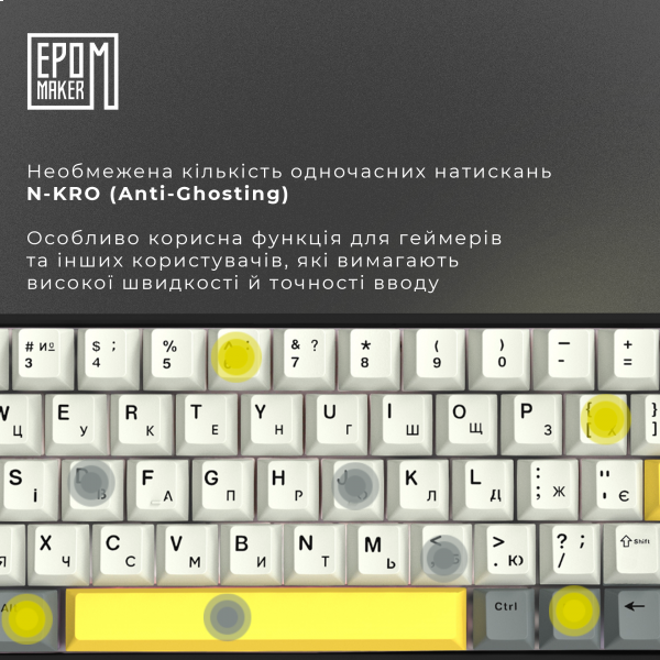 Фото - Клавіатура бездротова ігрова EPOMAKER EP64 Mulan Switch Hot-Swap RGB Black (EP64-B-M)