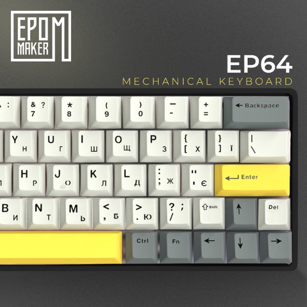 Фото - Клавіатура бездротова ігрова EPOMAKER EP64 Mulan Switch Hot-Swap RGB Black (EP64-B-M)