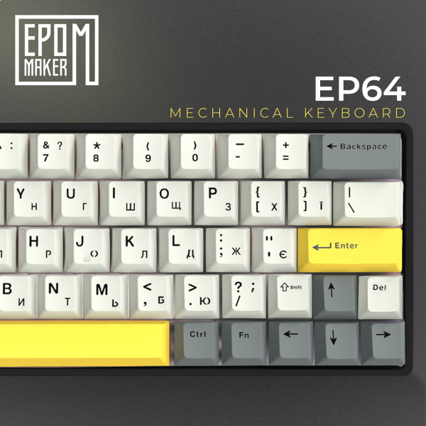 Фото - Клавіатура бездротова ігрова EPOMAKER EP64 Mulan Switch Hot-Swap RGB Black (EP64-B-M)