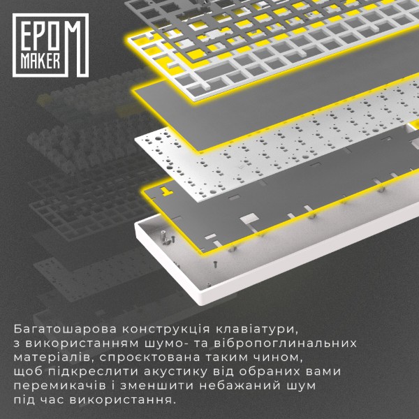 Фото - Клавіатура бездротова ігрова EPOMAKER EP64 Mulan Switch Hot-Swap RGB Black (EP64-B-M)