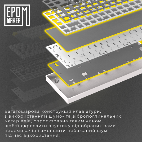 Фото - Клавіатура бездротова ігрова EPOMAKER EP64 Mulan Switch Hot-Swap RGB Black (EP64-B-M)