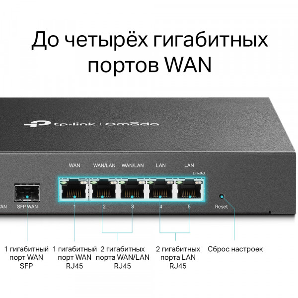 Фото - Маршрутизатор VPN TP-Link ER7206 2xGE LAN 1xGE WAN 2xGE LAN 1xSFP Omada