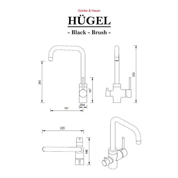 Фото - Кухонний змішувач Gunter & Hauer HUGEL Brush