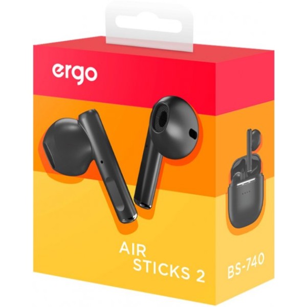 Фото - Навушники вкладиші бездротові TWS Ergo BS-740 Air Sticks 2 Black