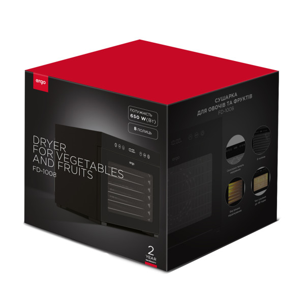 Фото - Сушарка для фруктів та овочів Ergo FD-1008