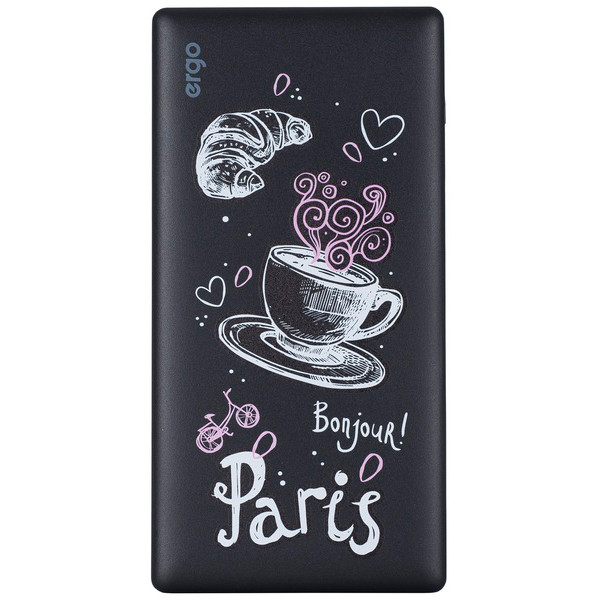 Фото - Батарея мобильная Ergo LP-83 10000 mAh Black Paris (LP-83B P) Фото - Батарея мобильная Ergo LP-83 10000 mAh Black Paris (LP-83B P)