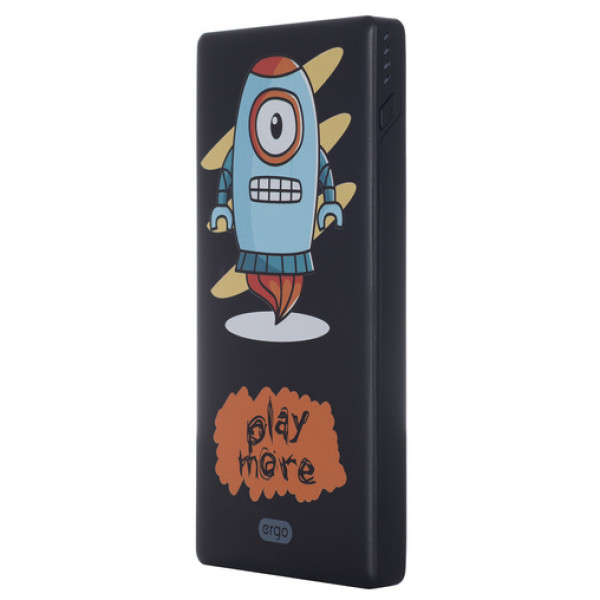 Фото - Батарея мобільна Ergo LP-83 10000 mAh Black Robot