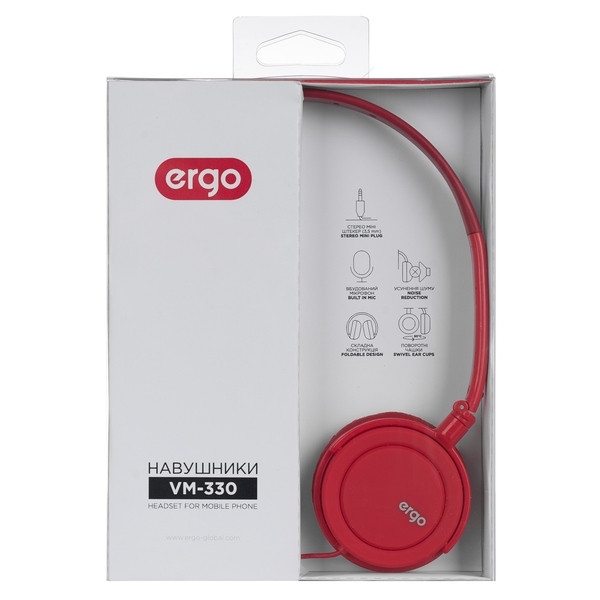Фото - Навушники накладні Ergo VM-330 Red