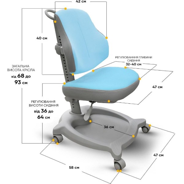 Фото - Кресло детское ErgoKids GT Y-402 ortopedic blue (Y-402 KBL)