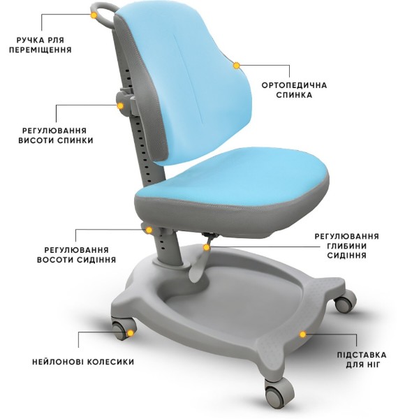 Фото - Кресло детское ErgoKids GT Y-402 ortopedic blue (Y-402 KBL)