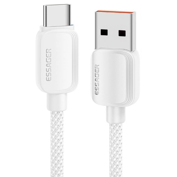 Фото - Кабель Essager Breeze USB Cable USB-A to Type C 2M White 100W (EXC7A-WLA02-P) Фото - Кабель Essager Breeze USB Cable USB-A to Type C 2M White 100W (EXC7A-WLA02-P)