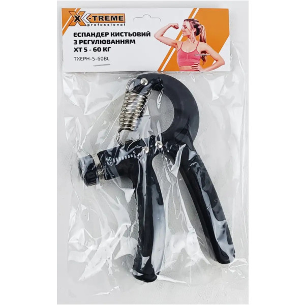 Фото - Эспандер X-Treme кистевой с регулировкой XT 5-60 кг черный