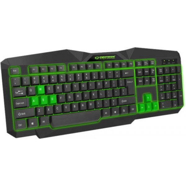 Фото - Клавиатура проводная игровая Esperanza EGK201 Green USB LED
