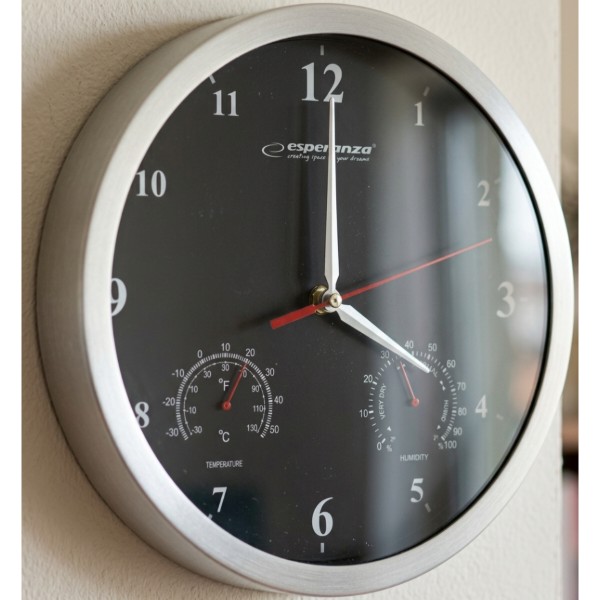 Фото - Настенные часы Esperanza Wall Clock Washington Black (EHC008K)