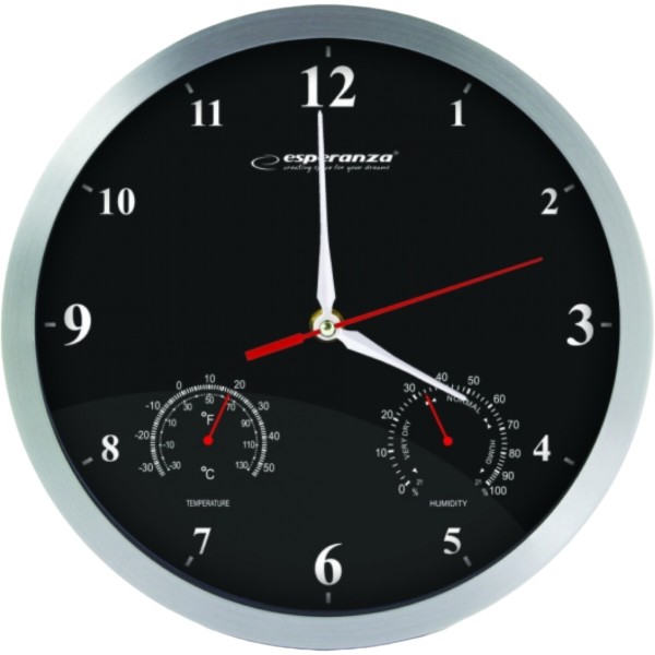 Фото - Настенные часы Esperanza Wall Clock Washington Black (EHC008K)