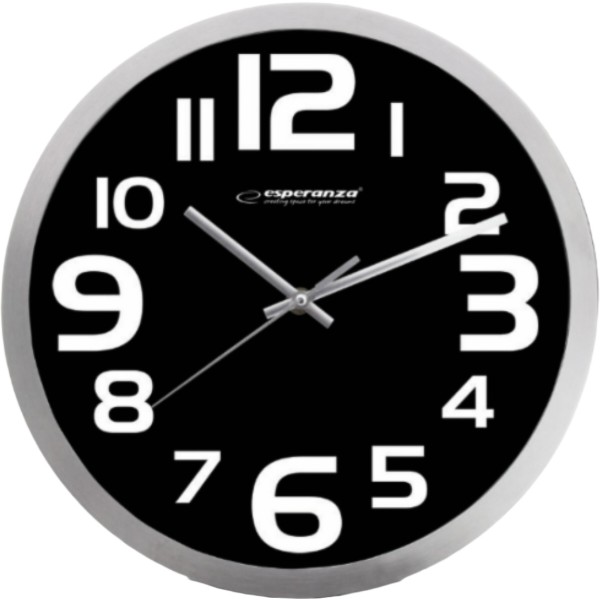 Фото - Настенные часы Esperanza Wall Clock Zurich Black (EHC013K)