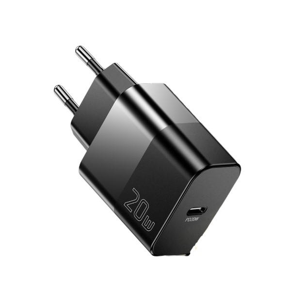 Фото - Мережевий зарядний пристрій Essager 20W QC PD USB-C + C-C 60W USB CABLE Black (E20JSB1-SYTT1-T)